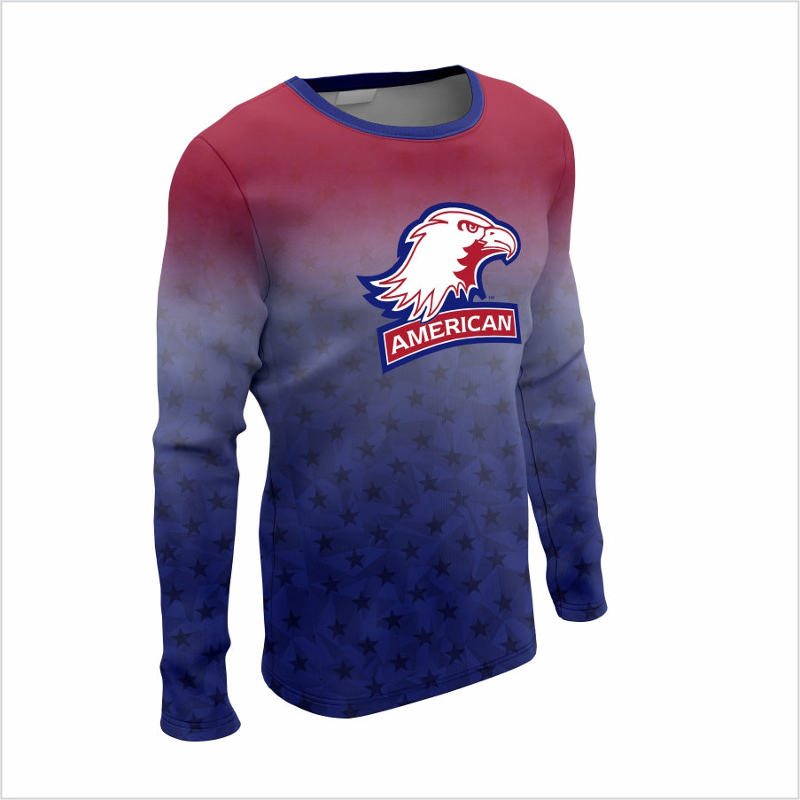American University Long-Sleeve Shirt – Bold & Patriotic