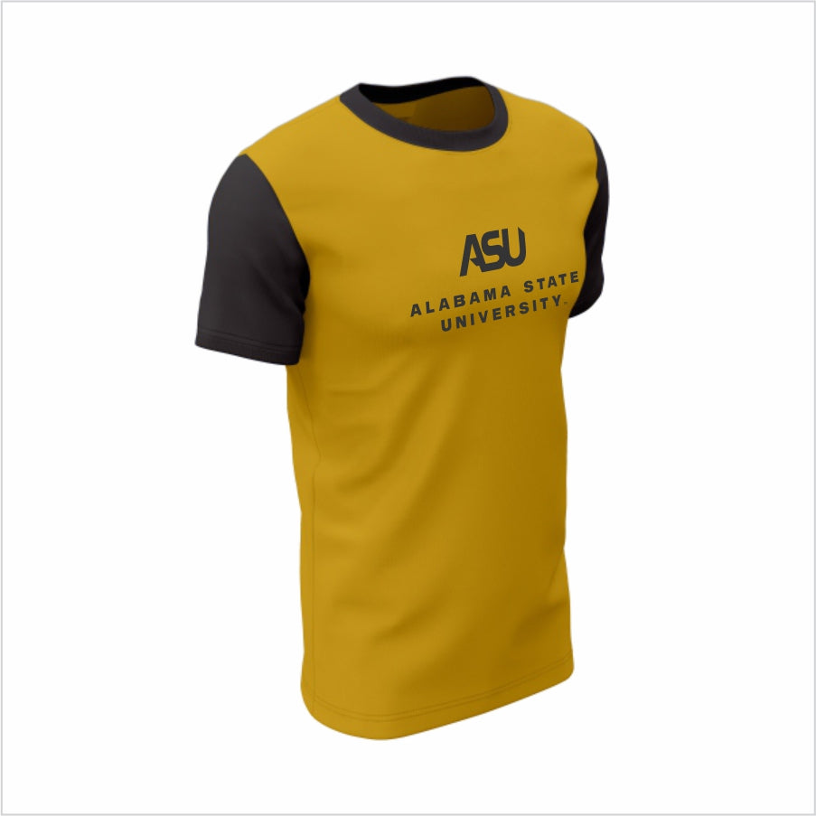 Alabama State University Short-Sleeve Performance Shirt – ASU Gold & Black Spirit Tee