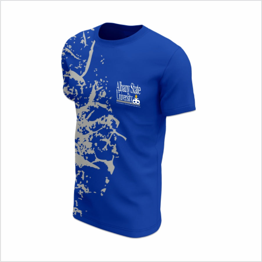 Albany State University Short-Sleeve Performance Shirt –ASU Blue Abstract Burst Tee