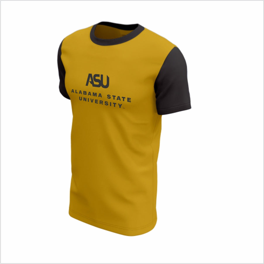 Alabama State University Short-Sleeve Performance Shirt – ASU Gold & Black Spirit Tee