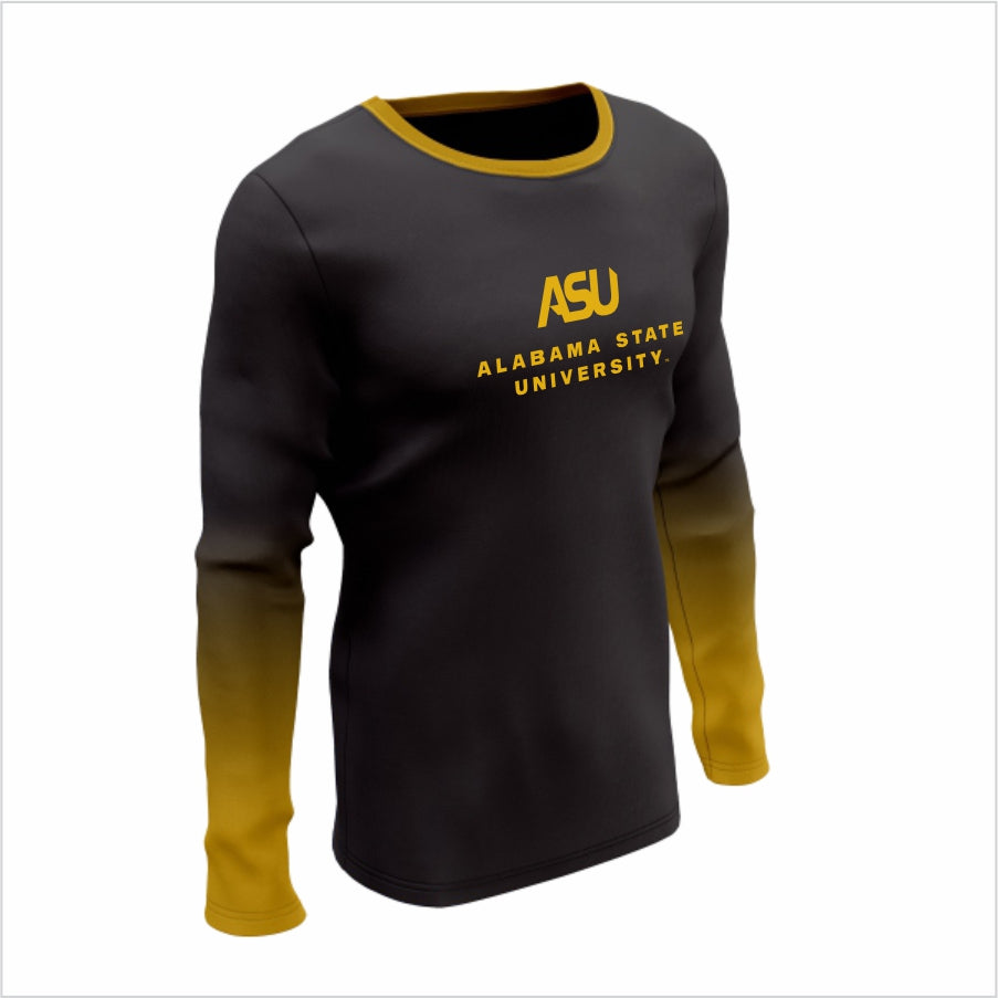 Alabama State University Long-Sleeve Performance Shirt - ASU Gold Fade Long Sleeve Tee