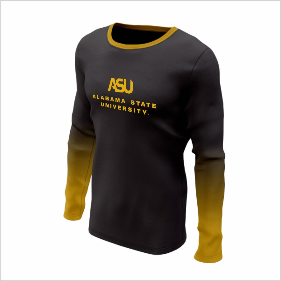 Alabama State University Long-Sleeve Performance Shirt - ASU Gold Fade Long Sleeve Tee