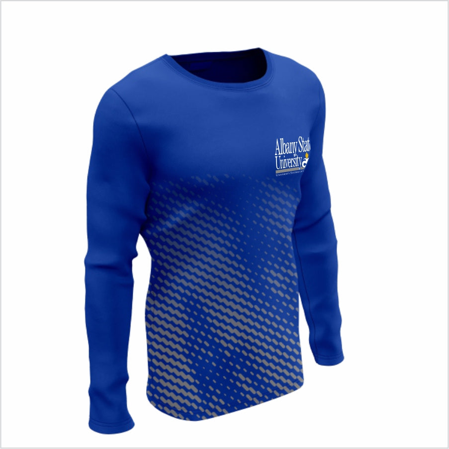 Albany State University Long-Sleeve Performance Shirt-ASU Blue Fade Motion Tee