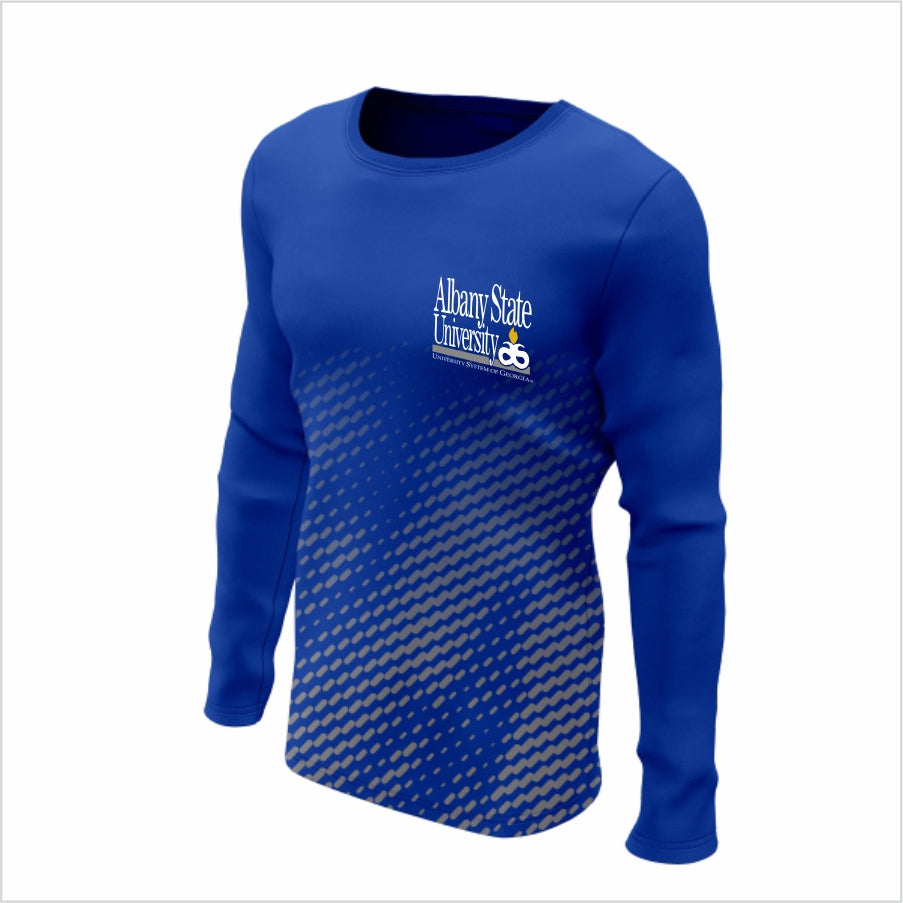 Albany State University Long-Sleeve Performance Shirt-ASU Blue Fade Motion Tee