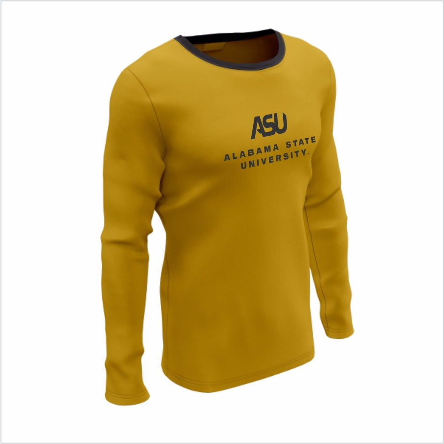 Alabama State University Long-Sleeve Performance Shirt - ASU Gold Spirit Long Sleeve Tee