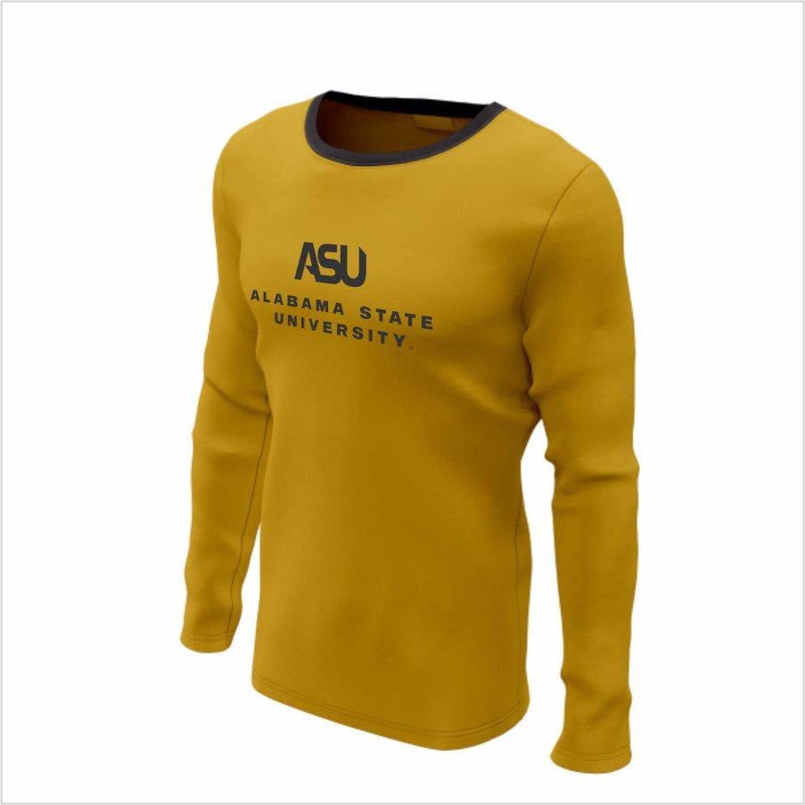 Alabama State University Long-Sleeve Performance Shirt - ASU Gold Spirit Long Sleeve Tee
