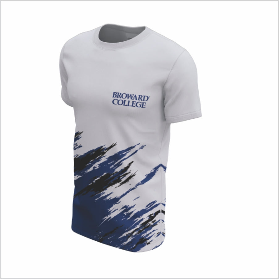 Broward College Short-Sleeve Performance Shirt – Blue Brush Motion