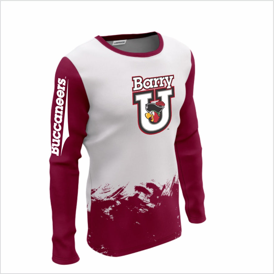 Barry University Long-Sleeve Performance Shirt- Barry U Crimson Splash Long-Sleeve Tee