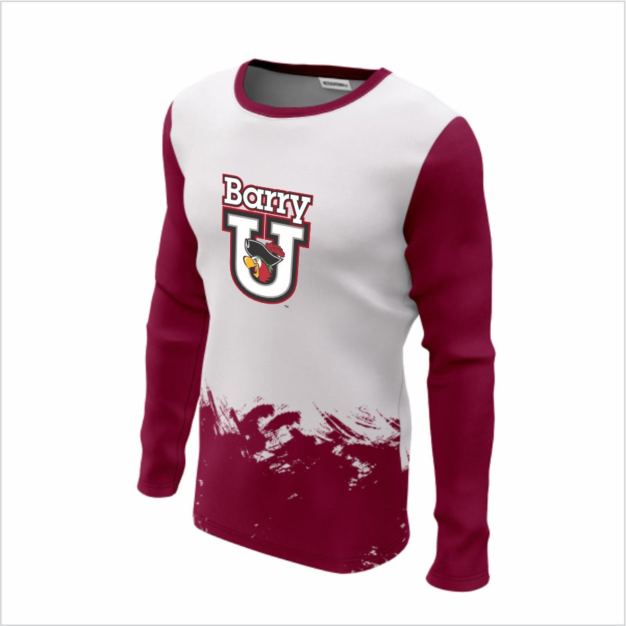 Barry University Long-Sleeve Performance Shirt- Barry U Crimson Splash Long-Sleeve Tee