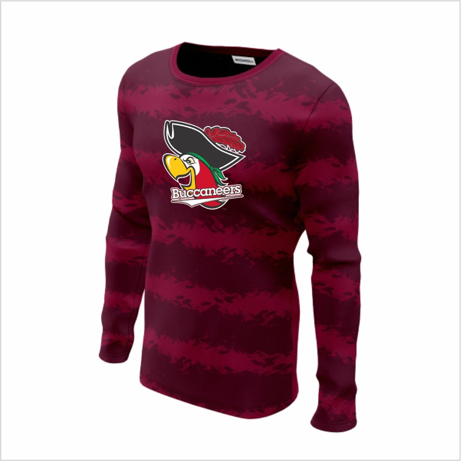Barry University Long-Sleeve Performance Shirt-Barry Buccaneers Crimson Camo