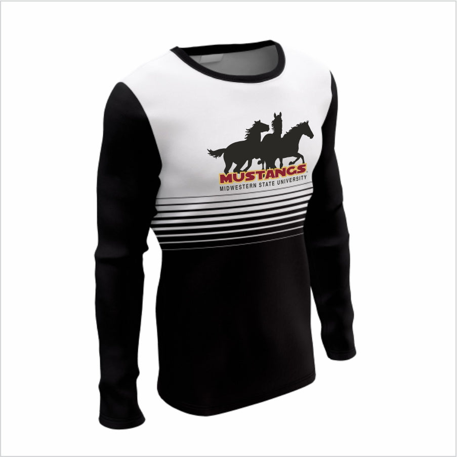 Midwestern State University Long-Sleeve Performance Shirt- MSU Mustangs Charge