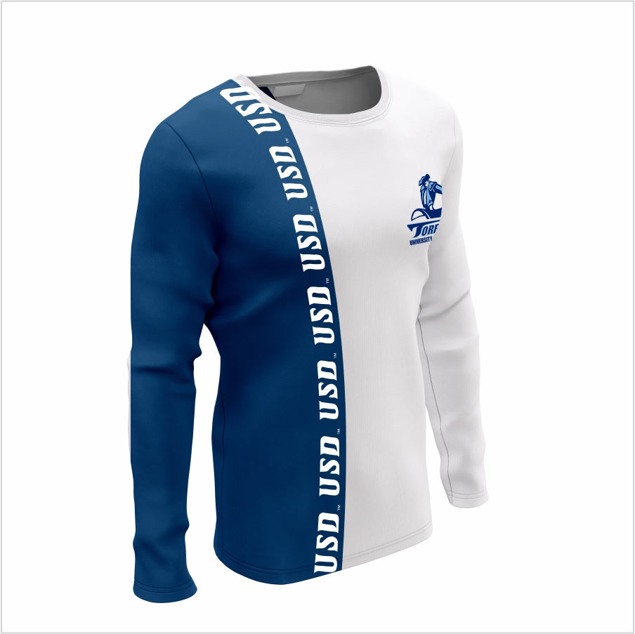 University of San Diego Long - Sleeve Performance Shirt - USD Toreros Split Stripe Long Sleeve Tee