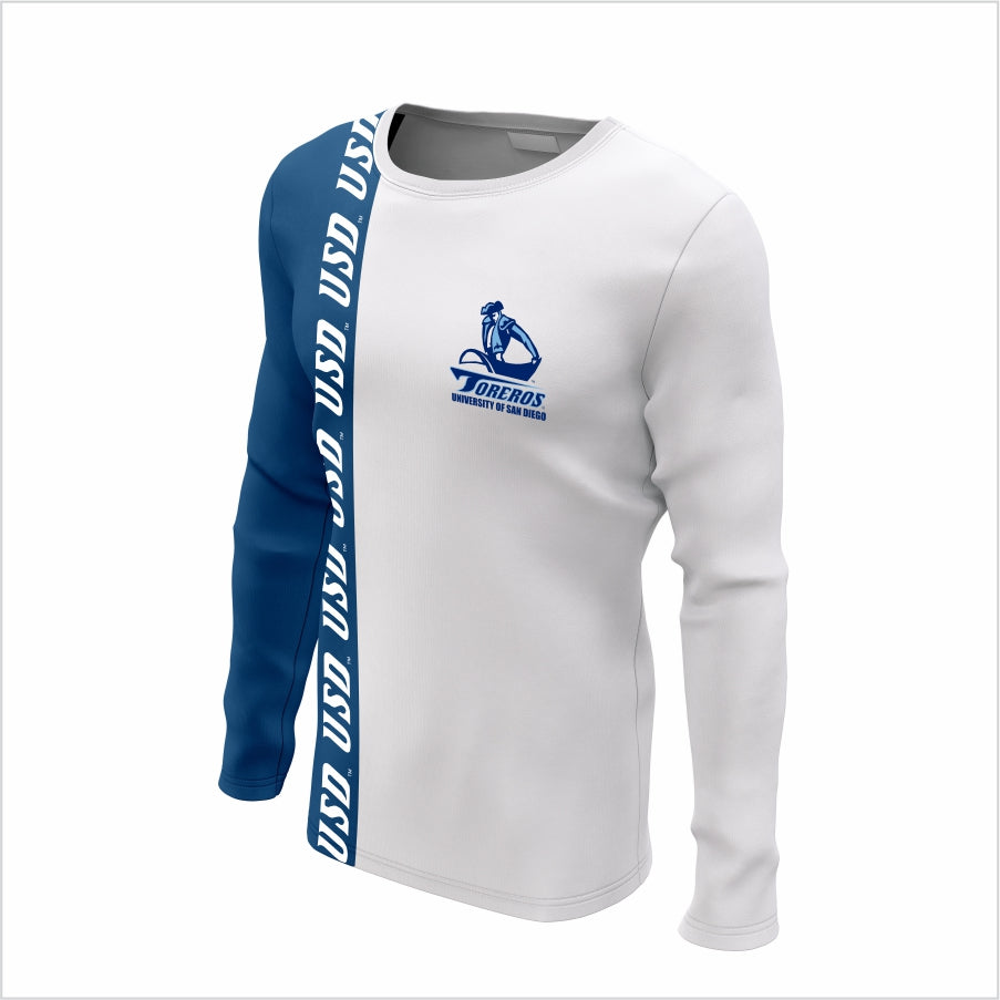 University of San Diego Long - Sleeve Performance Shirt - USD Toreros Split Stripe Long Sleeve Tee