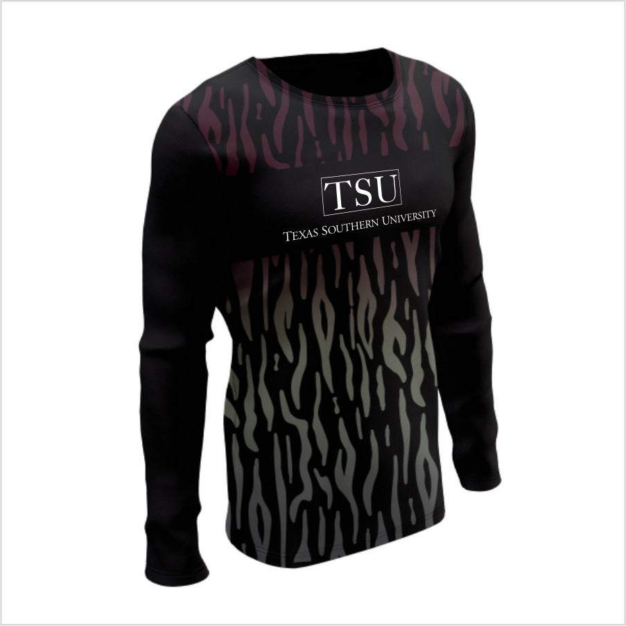 Texas Southern University Long-Sleeve Performance Shirt- TSU Midnight Fade