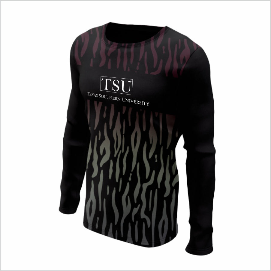 Texas Southern University Long-Sleeve Performance Shirt- TSU Midnight Fade