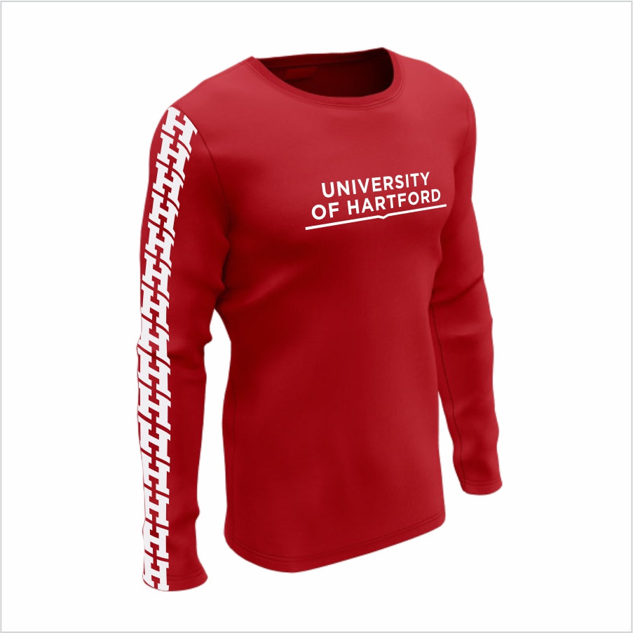 University of Hartford Long-Sleeve Performance Shirt- Hartford Bold Stripe