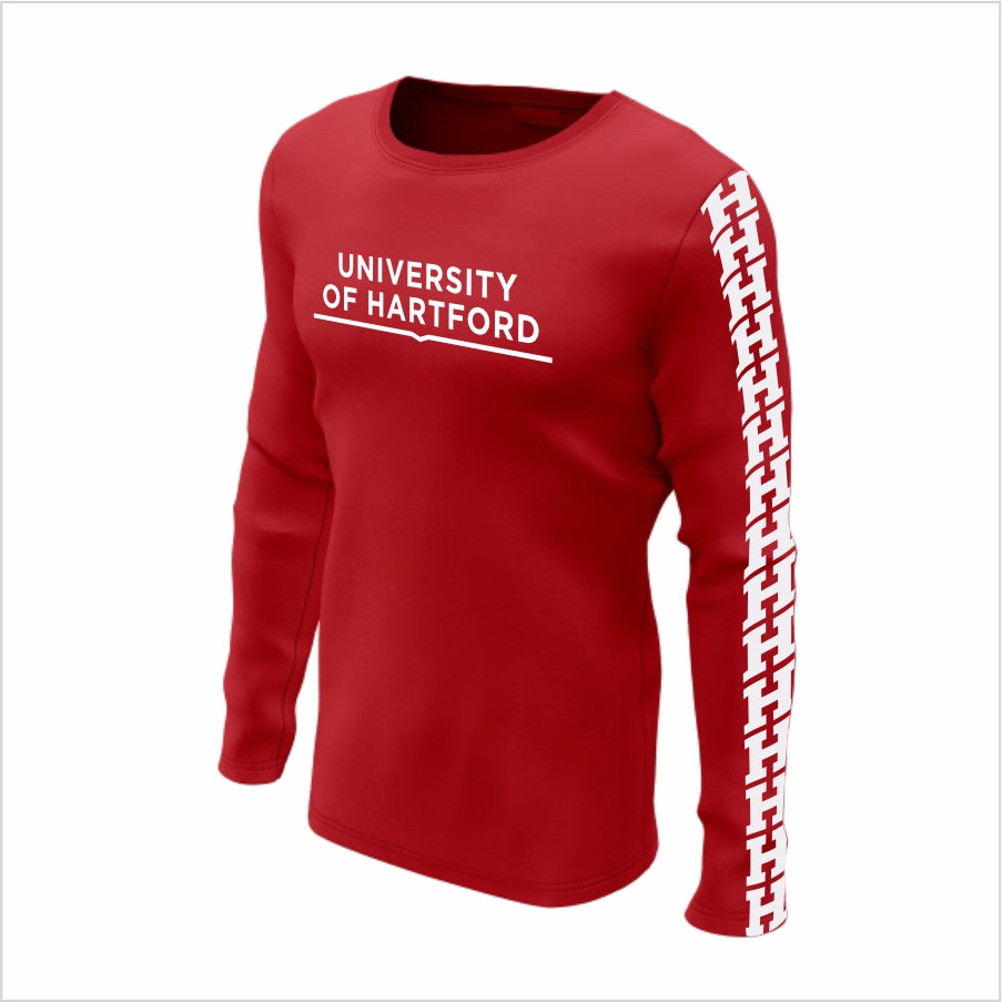 University of Hartford Long-Sleeve Performance Shirt- Hartford Bold Stripe